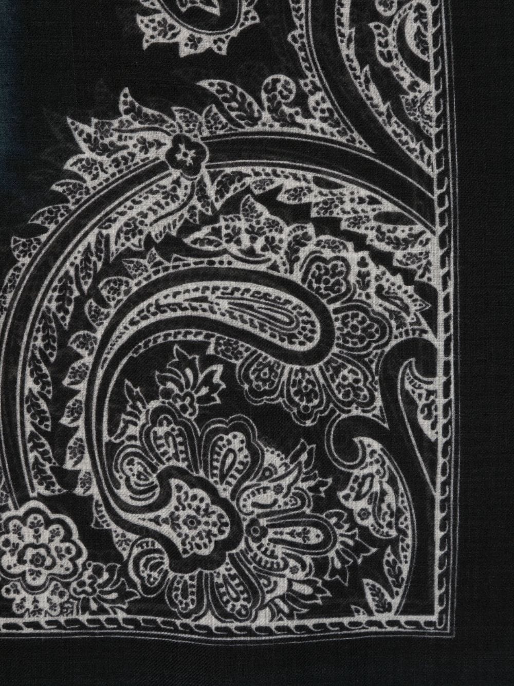 paisley-print wool scarf - 2