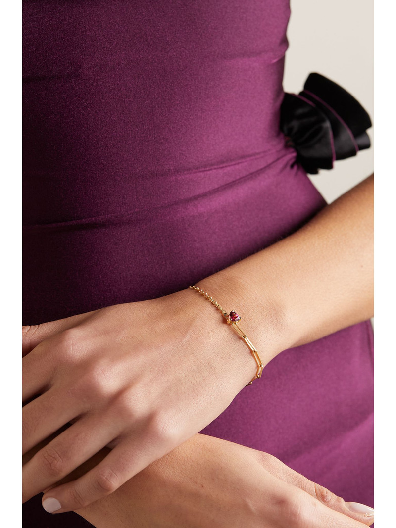 Yvonne Léon 18-karat gold rhodolite bracelet Gold outlook