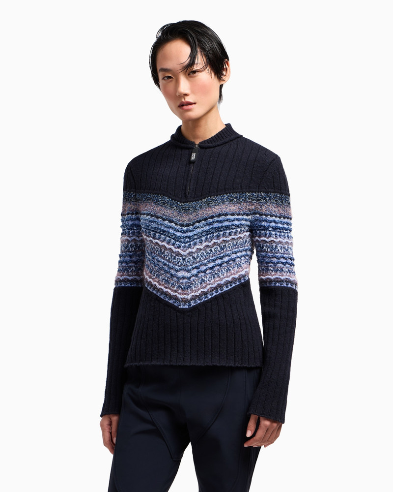 GIORGIO ARMANI GIORGIO ARMANI NEVE JUMPER IN A VIRGIN WOOL AND MOHAIR JACQUARD outlook