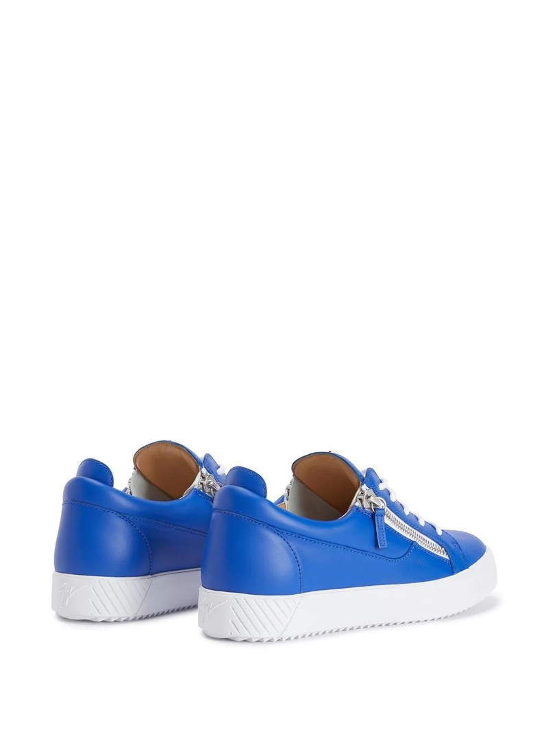 zip-fastening leather sneakers 3