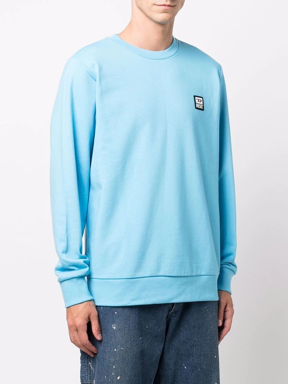 logo-patch crew neck sweatshirt - 3