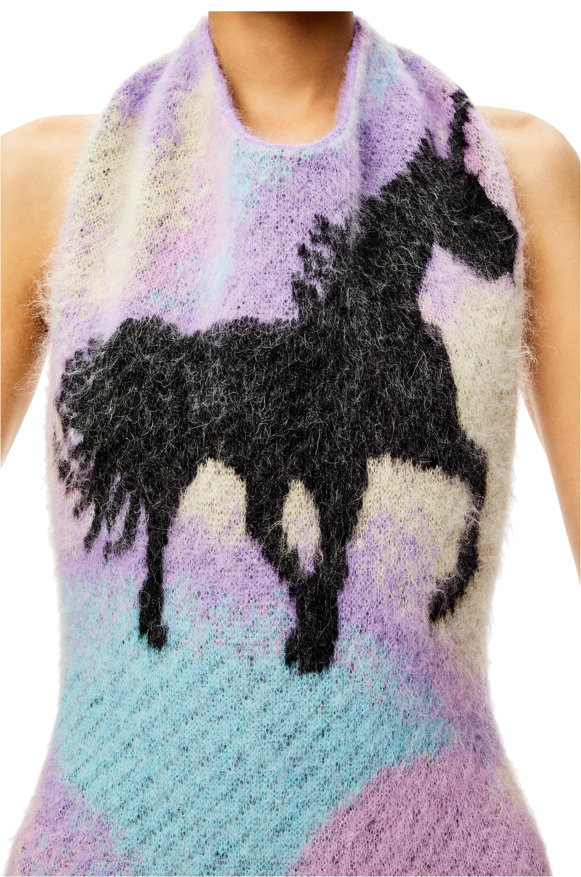 Unicorn jacquard dress in mohair - 4