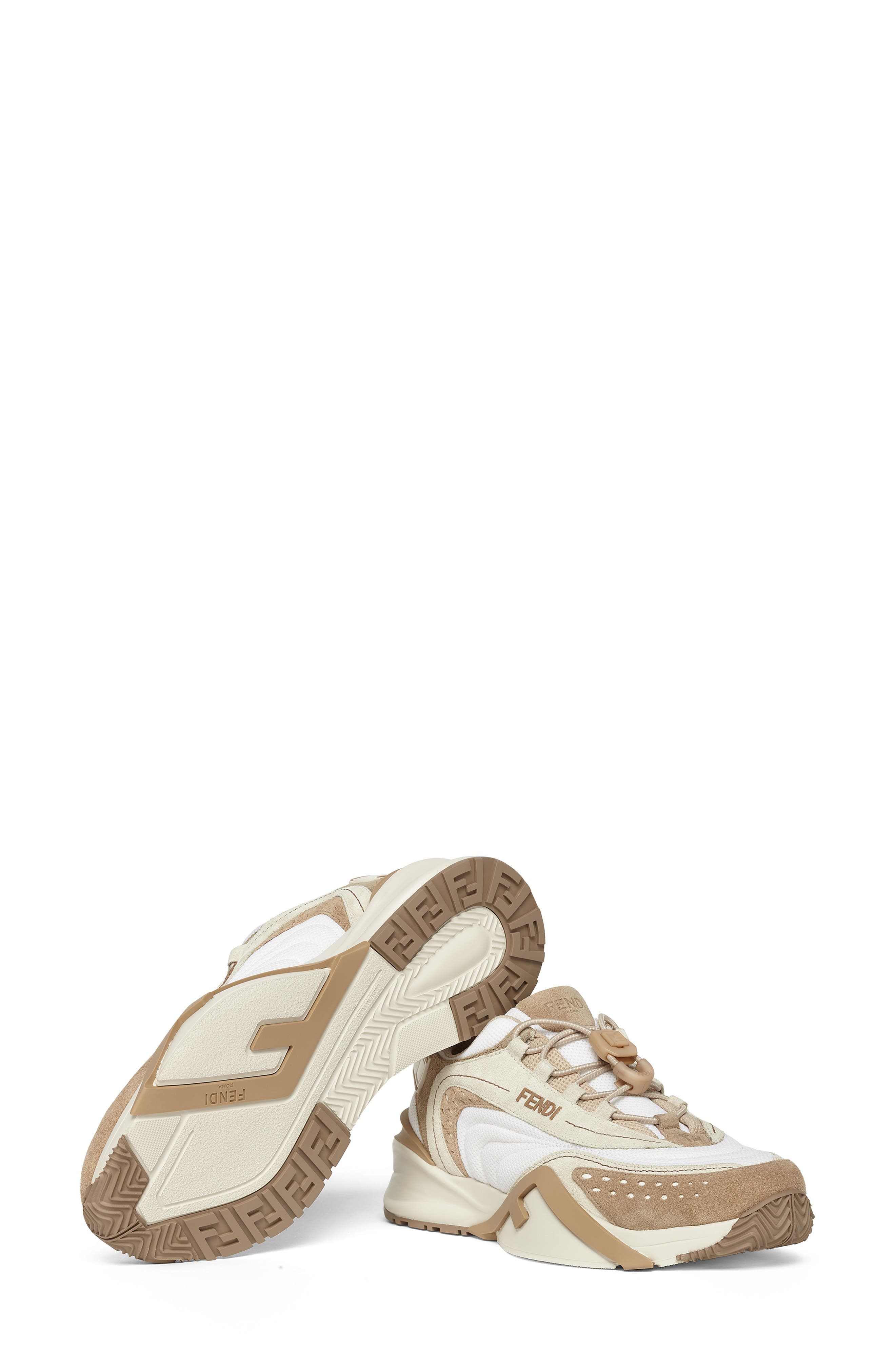 Fendi Flow Sneaker in F1R93 White/Biscuit at Nordstrom - 3