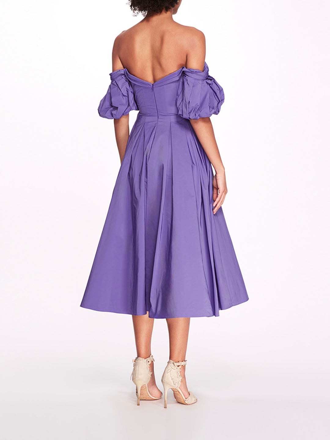 OFF SHOULDER TAFFETA BUBBLE DRESS - 2