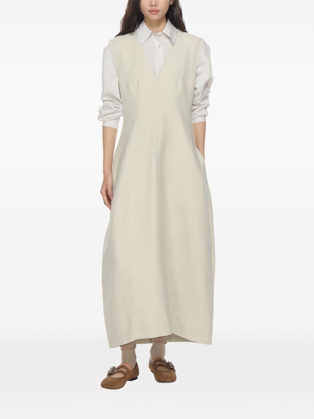 sculpted sleeveless maxi dress - 2