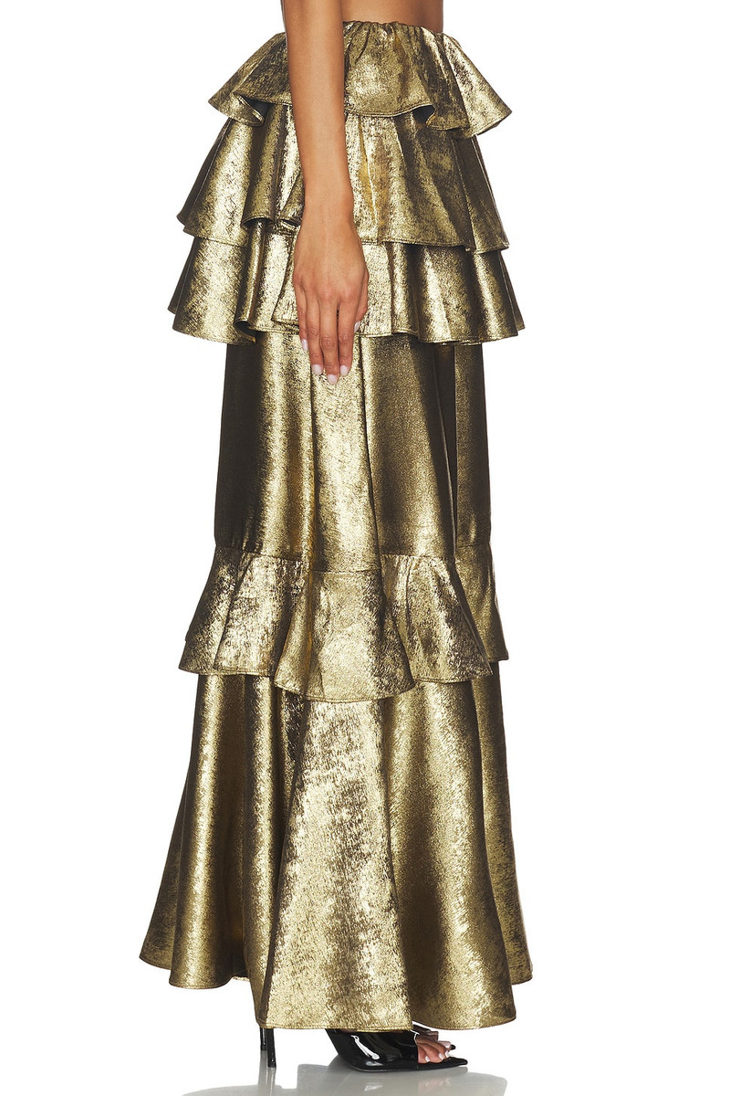 AKNVAS Vilhelmine Gold Tiered Skirt outlook