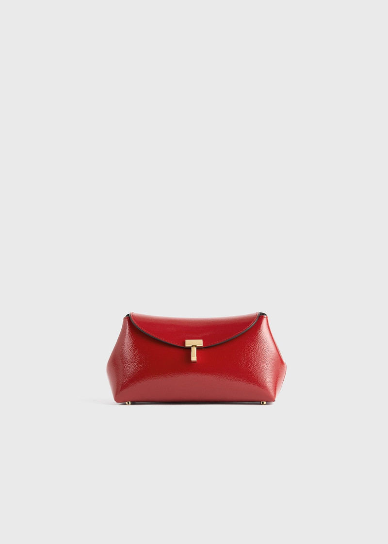 Mini T-lock naplack clutch red 8