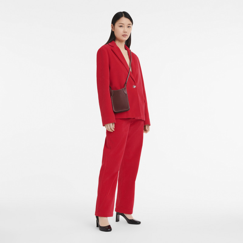 Longchamp Le Foulonné Phone case Plum - Leather outlook
