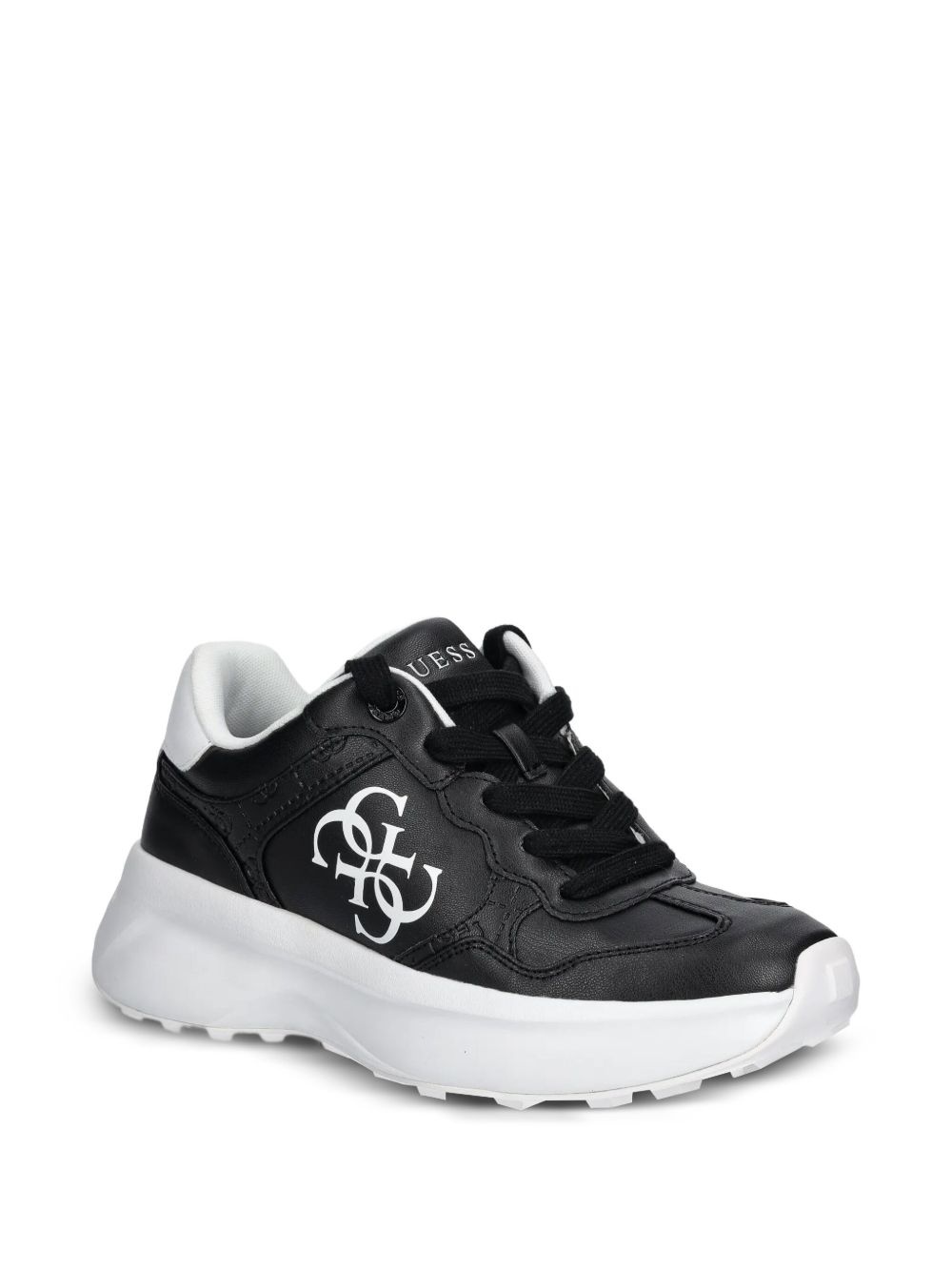 logo-plaque leather sneakers - 2