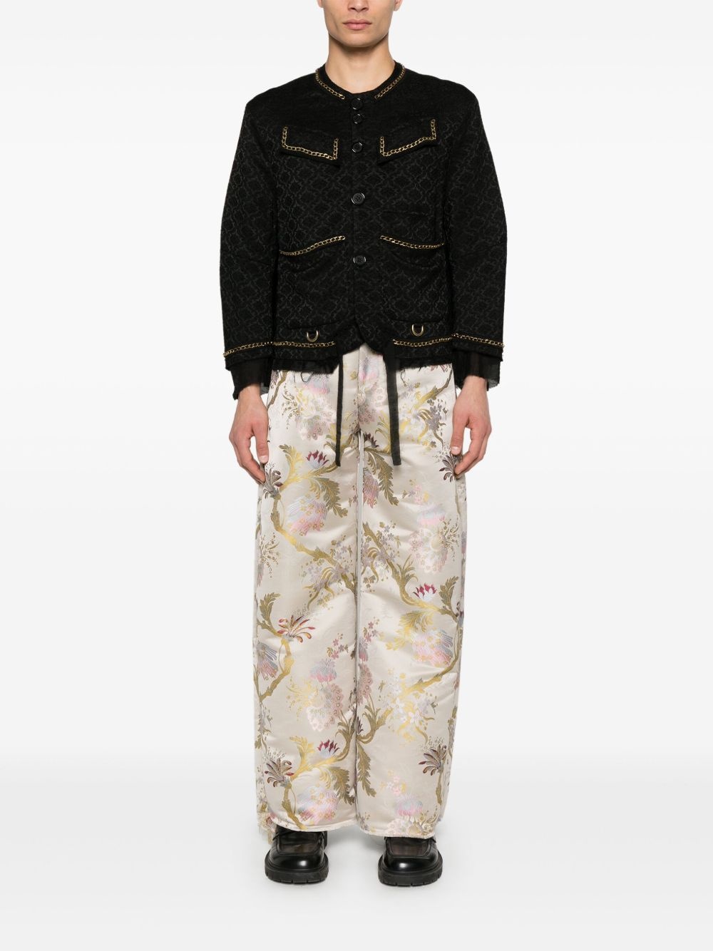 patterned-jacquard jacket - 2