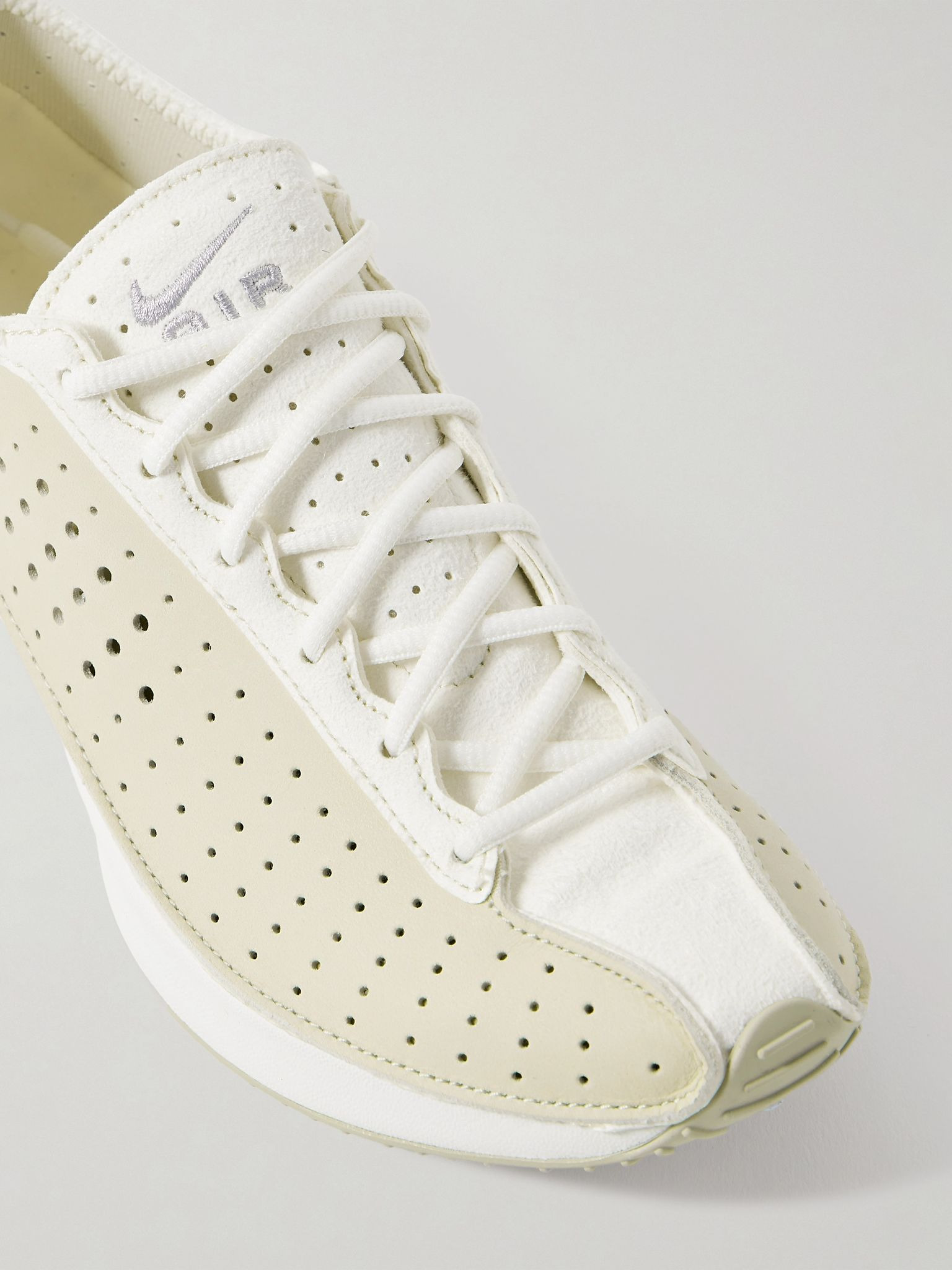 Air Superfly perforated leather and suede sneakers Yellow - 4