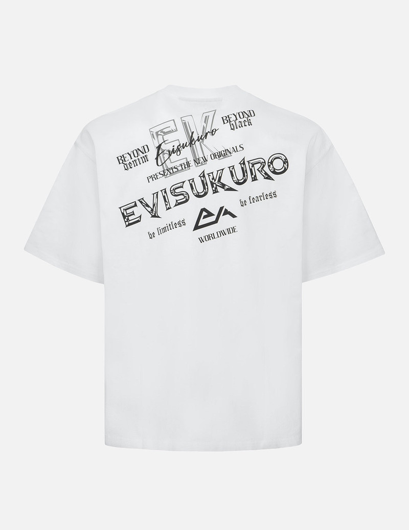 EVISU Logo and Slogan Prints Loose Fit T-shirt outlook