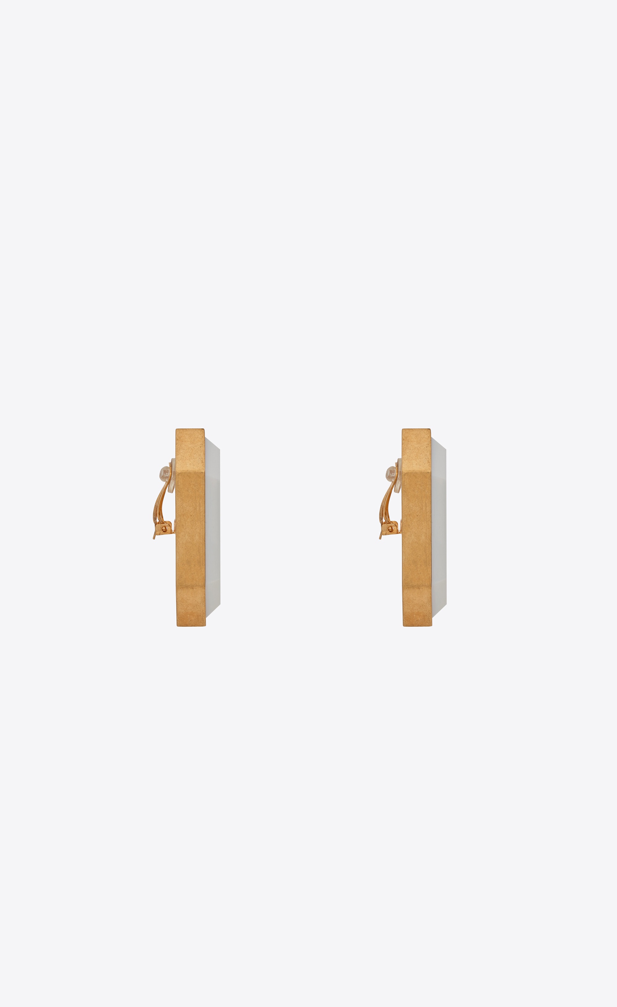 oversized octagon earrings in metal and resin - 4