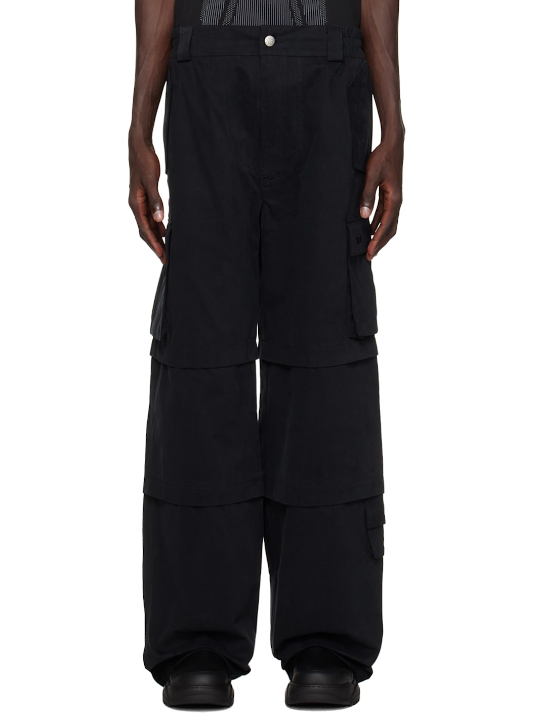 Black Baggy Work Cargo Pants - 1