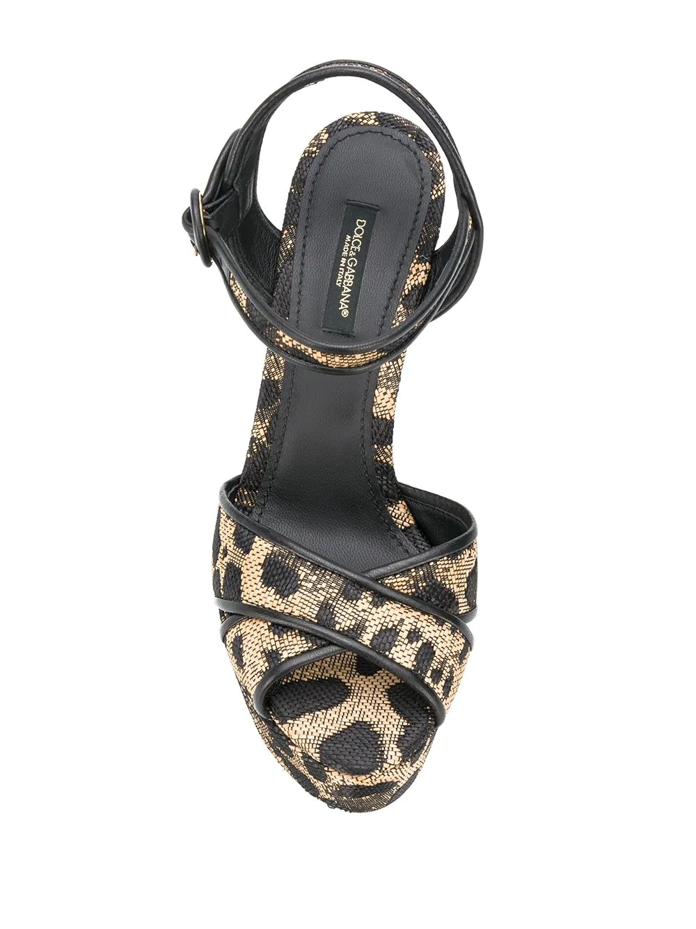 leopard print wedge heels - 4