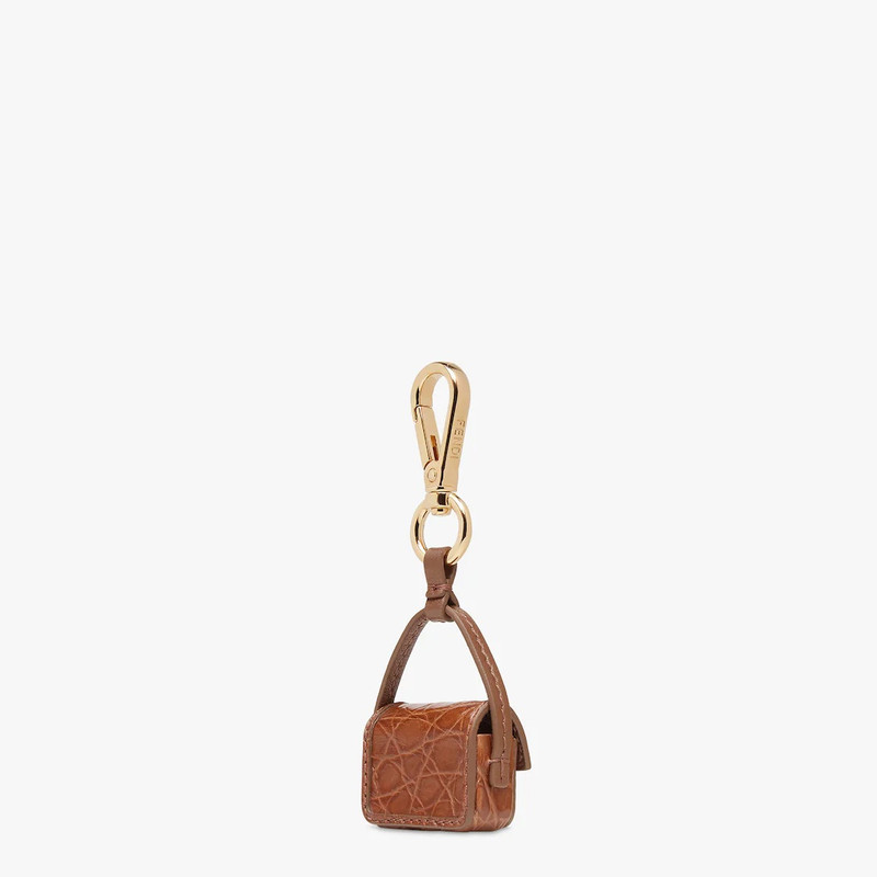 FENDI Brown caiman charm outlook