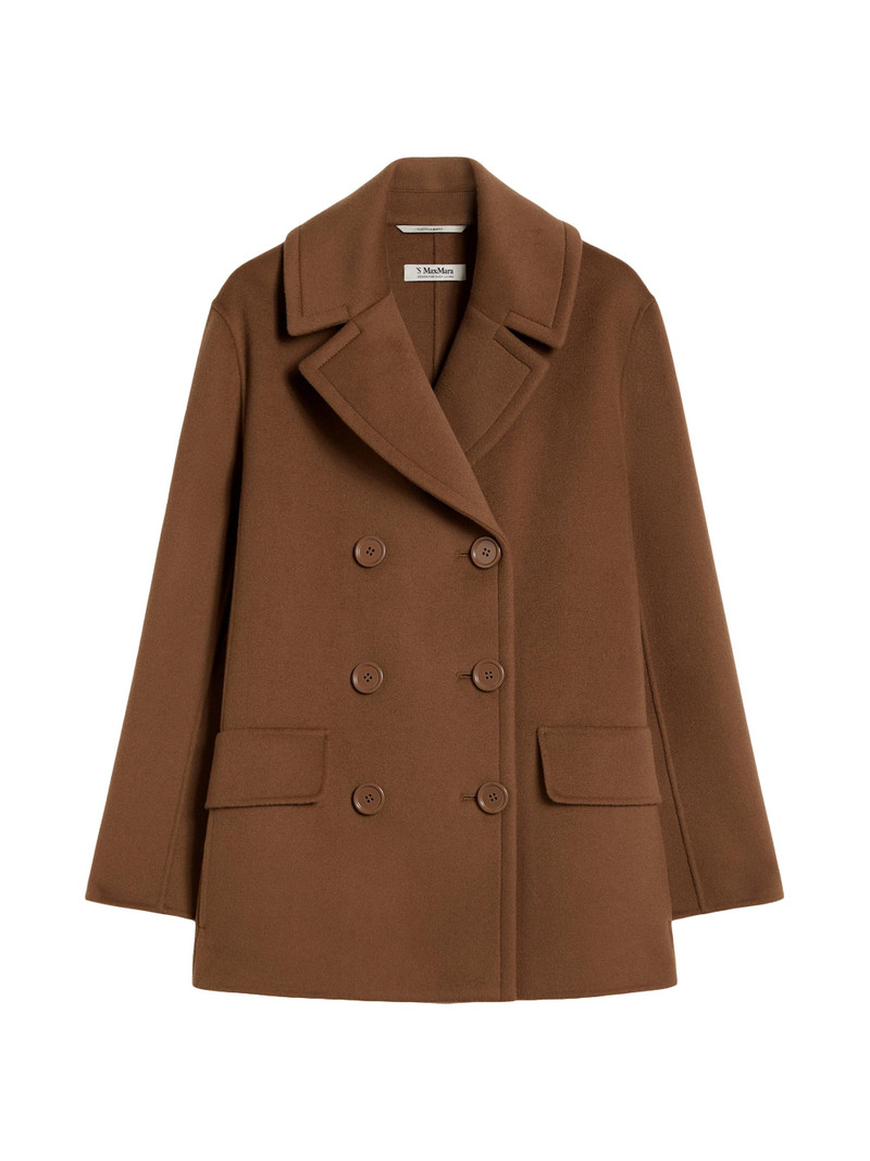 Women's Wool Broadcloth Pea Coat - Tobacco 1