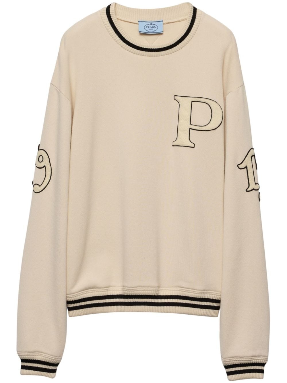 Cotton fleece sweatshirt with patches - 1