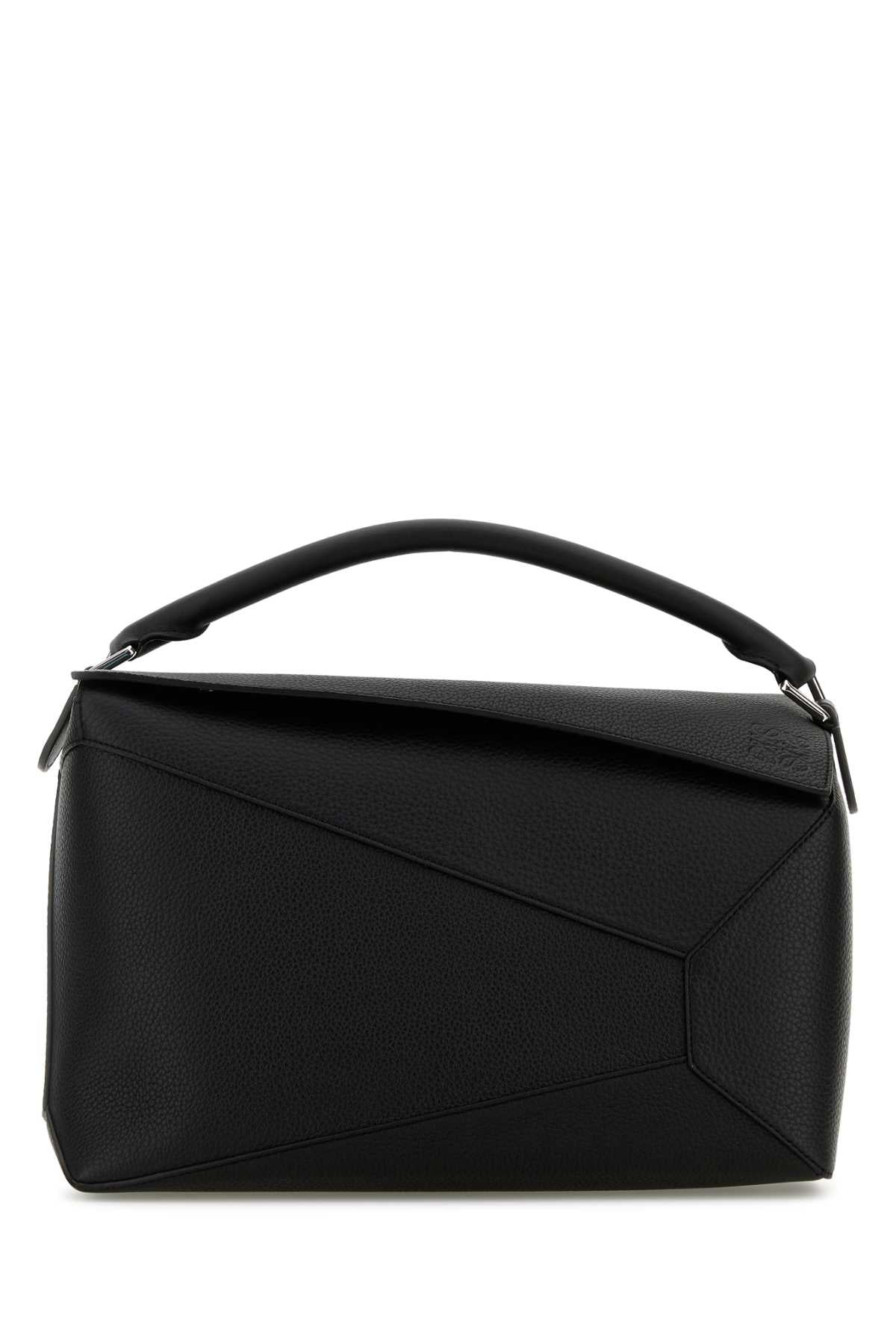 Loewe Men Black Leather Large Puzzle Handbag - 1