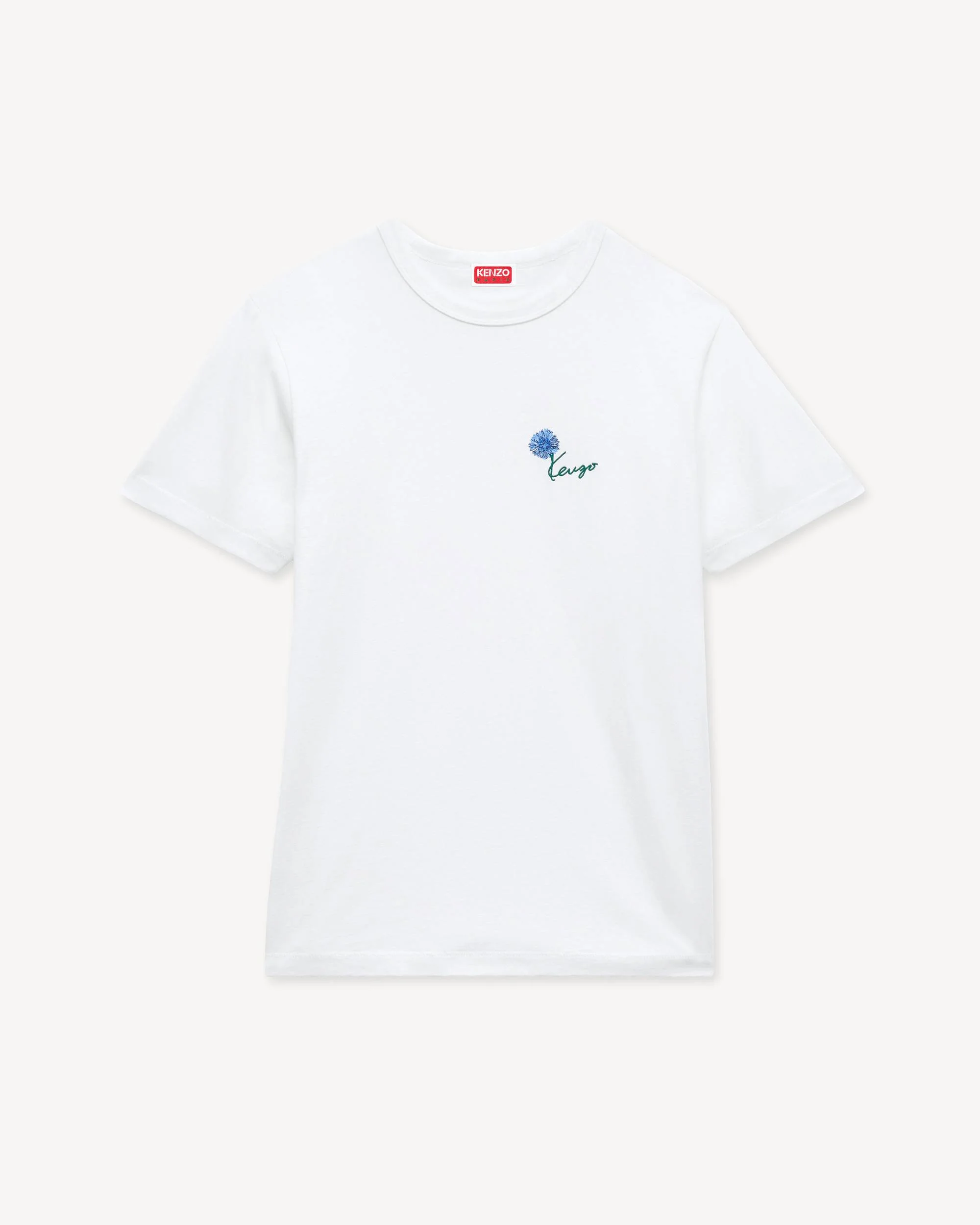 'KENZO Tulip' embroidered slim T-shirt in cotton - 1