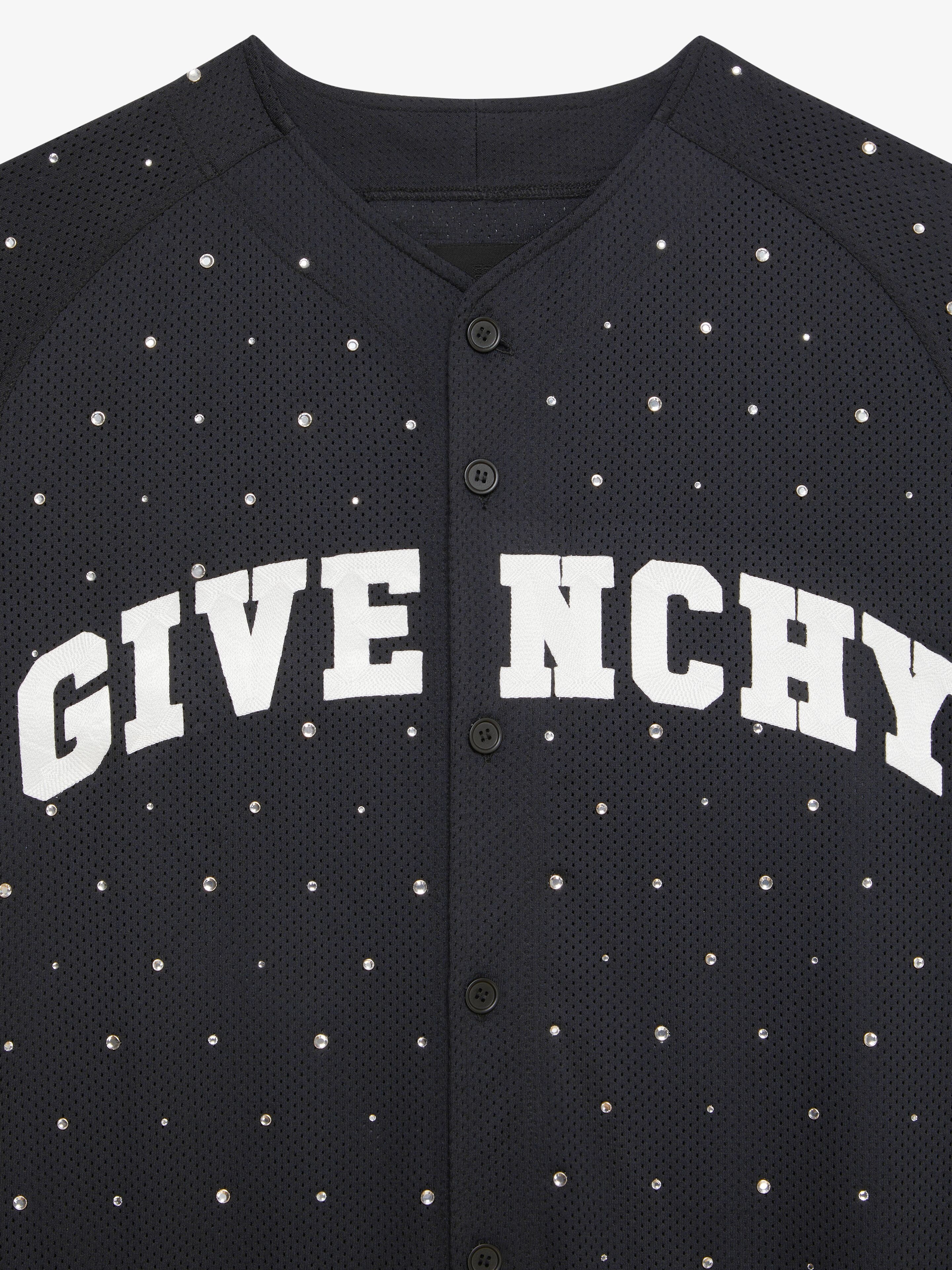 GIVENCHY COLLEGE BASEBALL SHIRT IN MESH WITH STUDS - 5