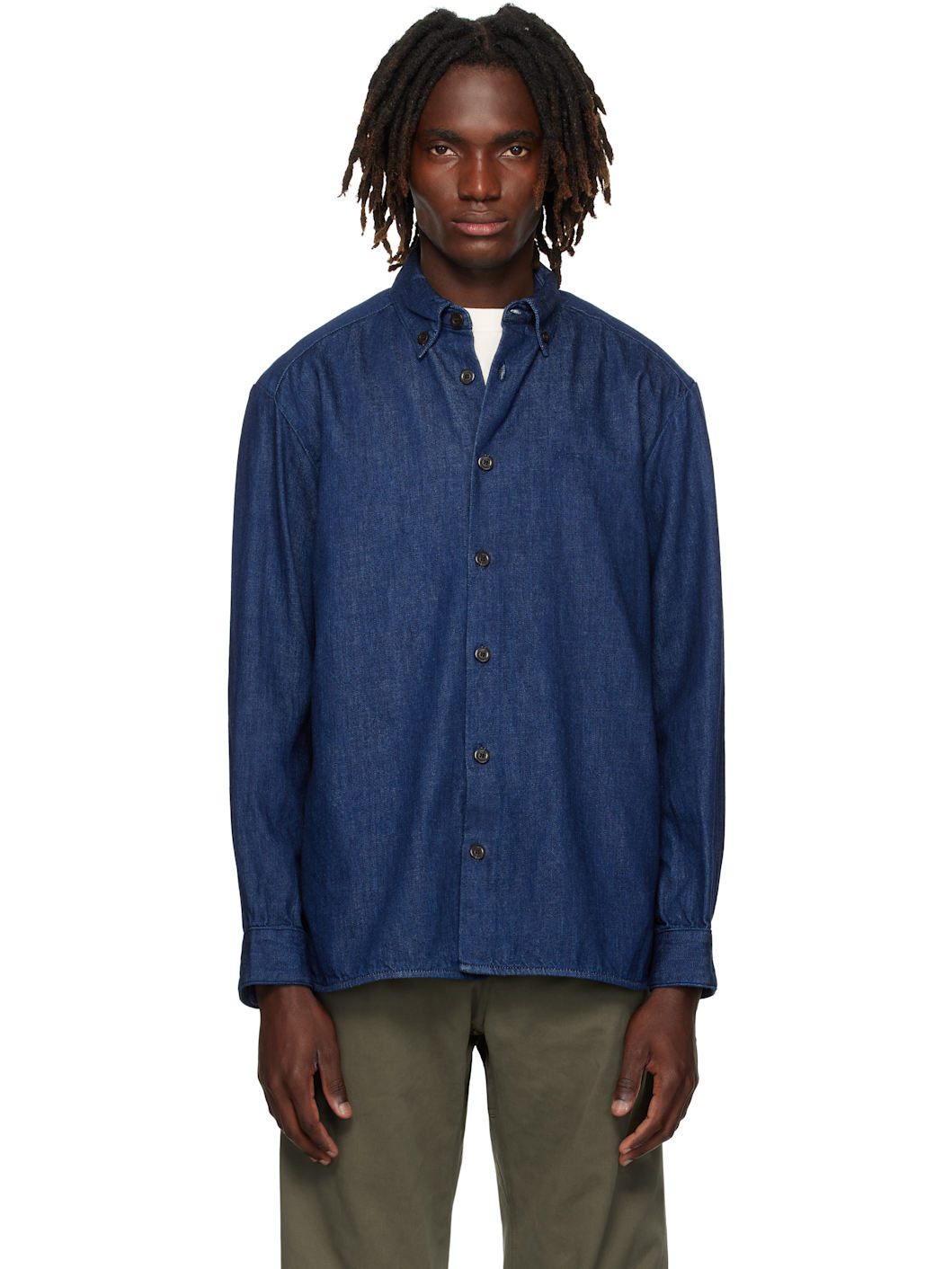 Navy Mathias Denim Shirt - 1