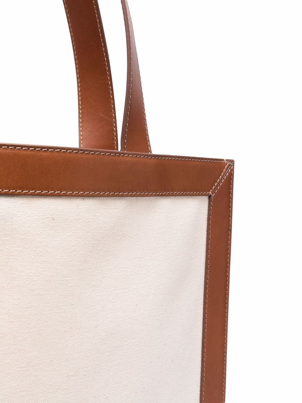 + logo leather-trim tote - 4