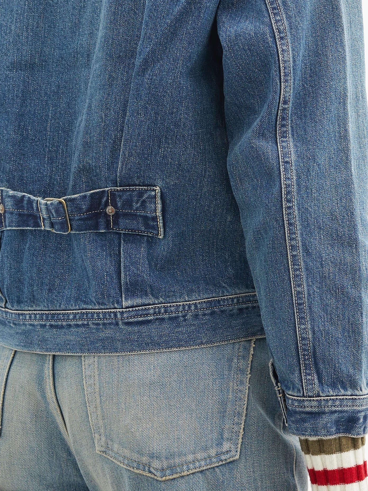 Pleated denim jacket - 4