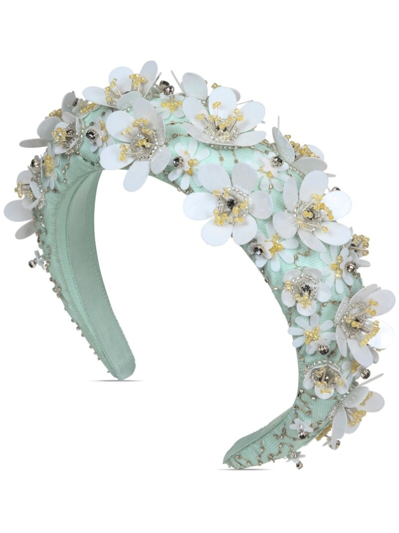 Magnolia floral-appliqué headband - 1