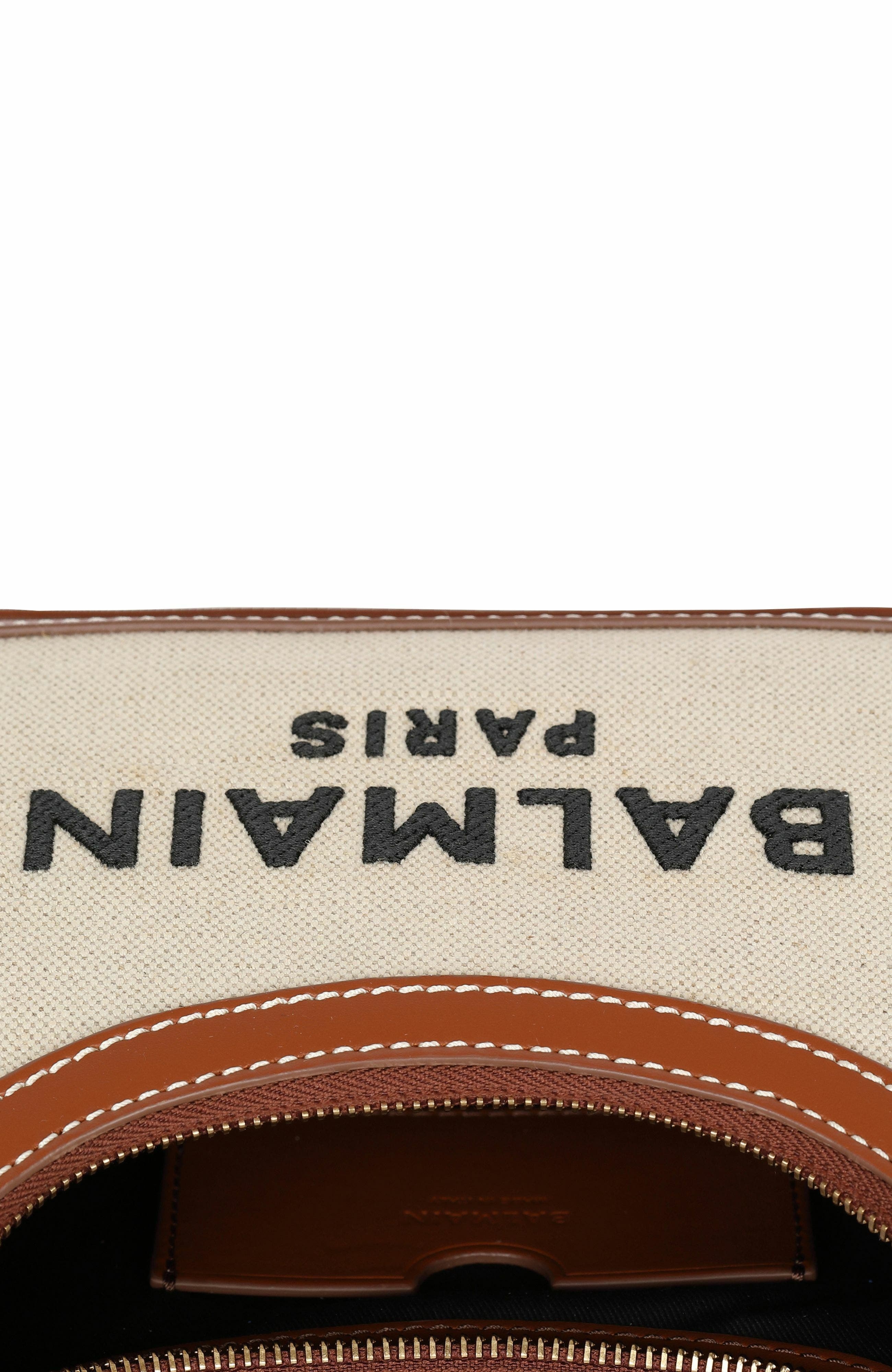 Balmain B-Army Shoulder canvas and leather bag in Beige at Nordstrom - 3