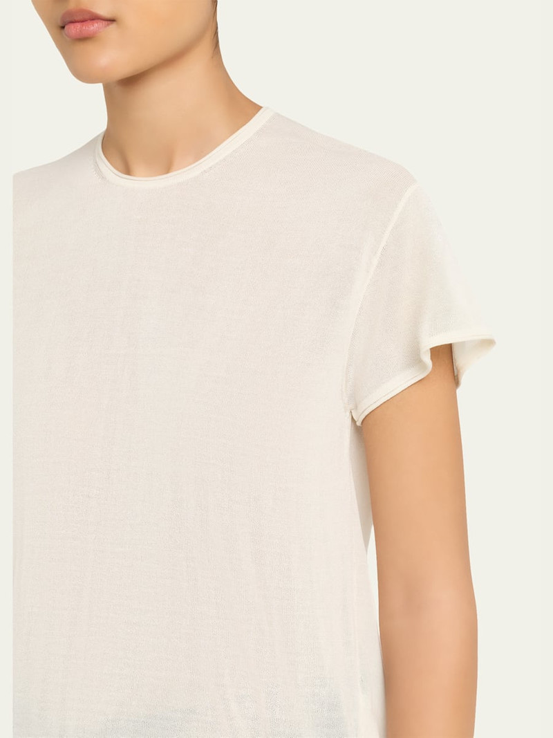 Short-Sleeved Silk and Cotton T-Shirt 5
