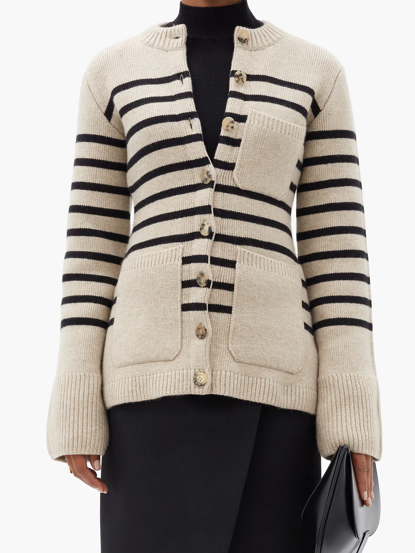 Suzette striped cashmere-blend cardigan - 6