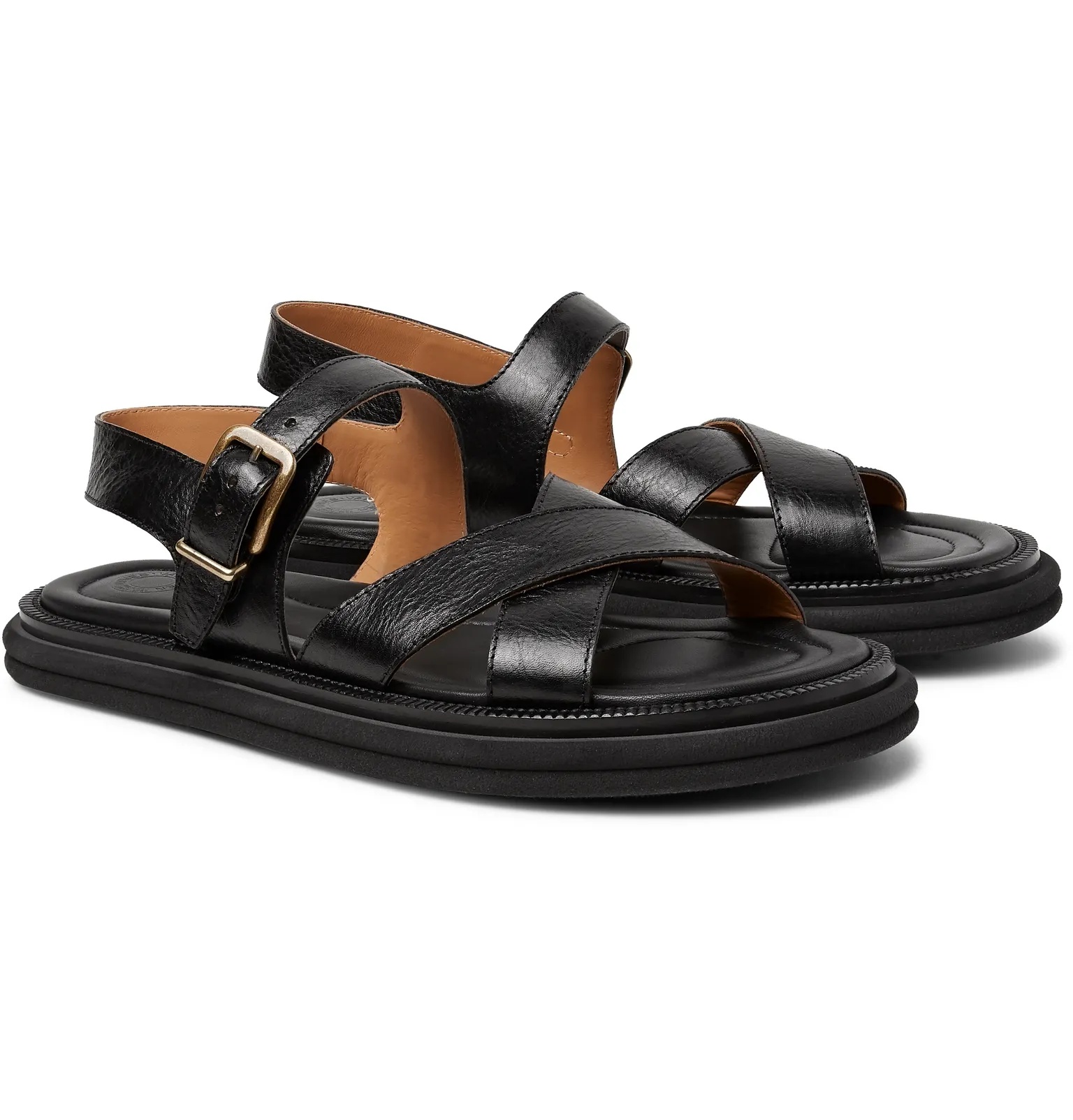 Textured-Leather Sandals - 2