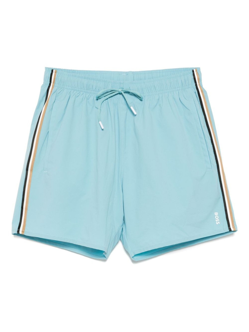 striped logo swim shorts 1