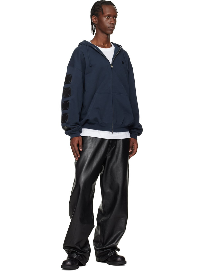 VETEMENTS Black Hip-Hop Leather Pants outlook