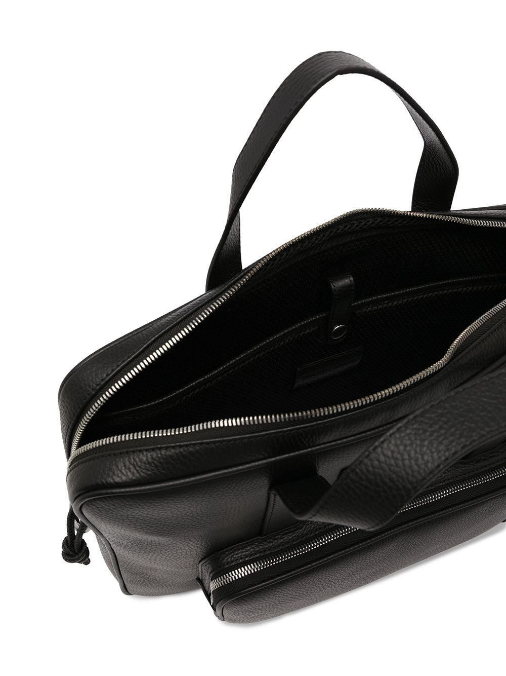 leather logo patch briefcase - 5
