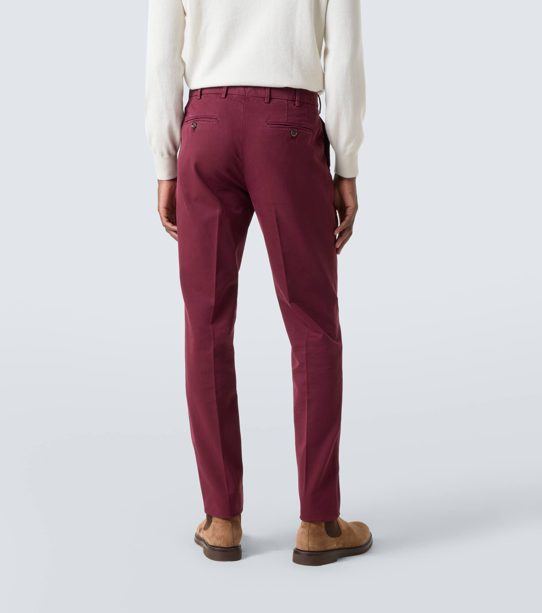 Cotton gabardine slim pants - 4