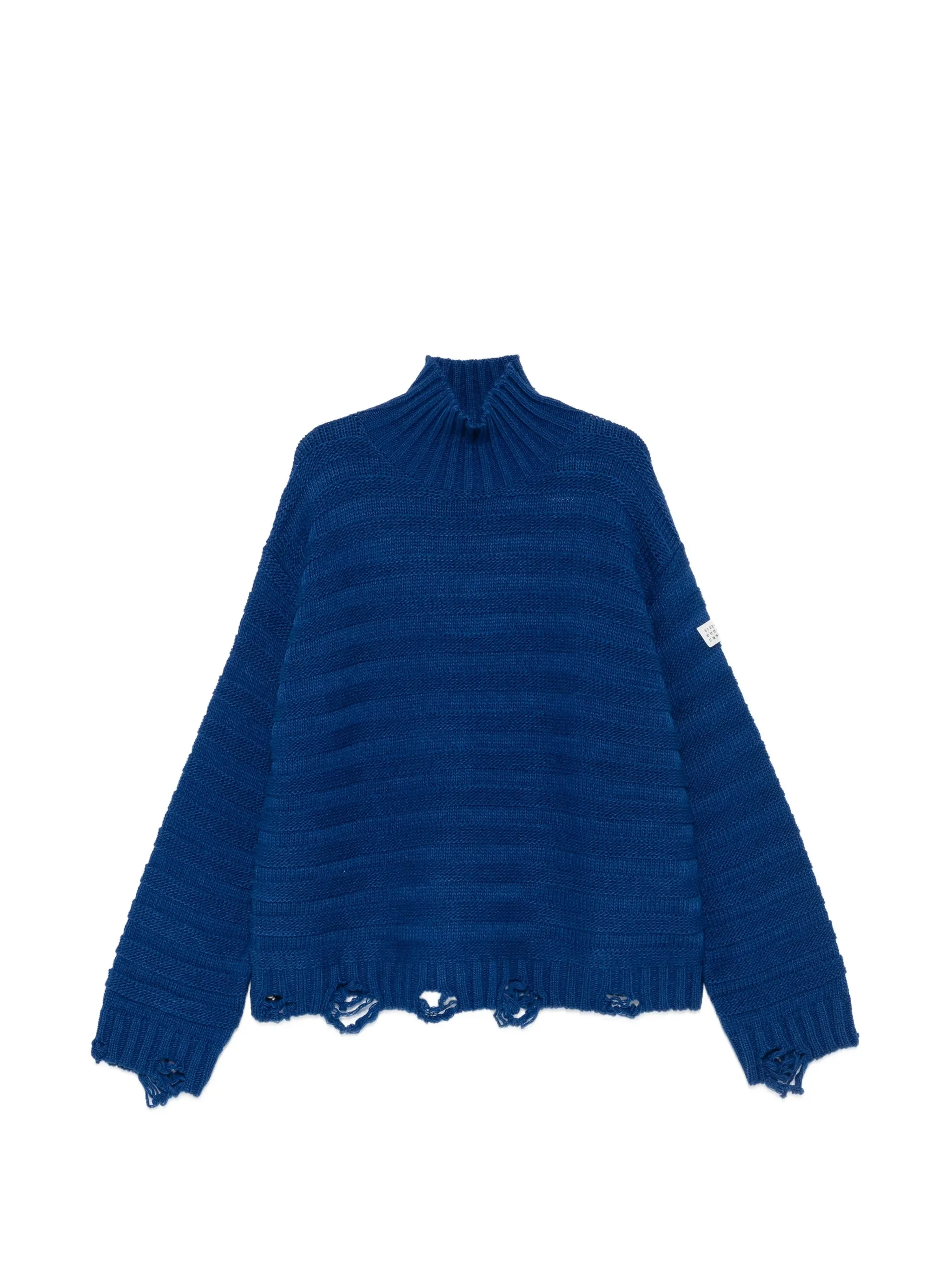 Mm6 Maison Margiela Distressed Ribbed-knit Sweater - 1