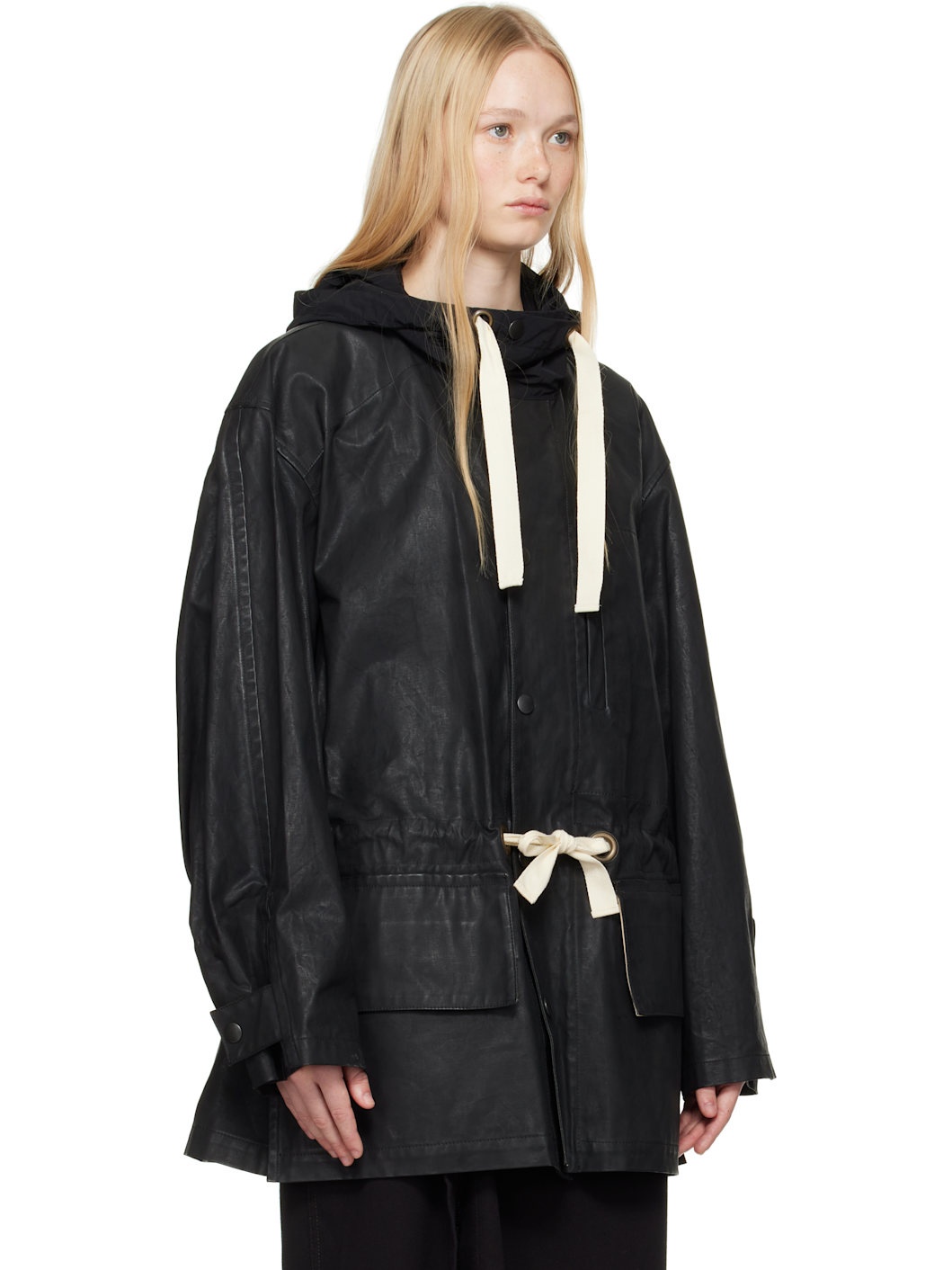 Black Hooded Parka Jacket - 2