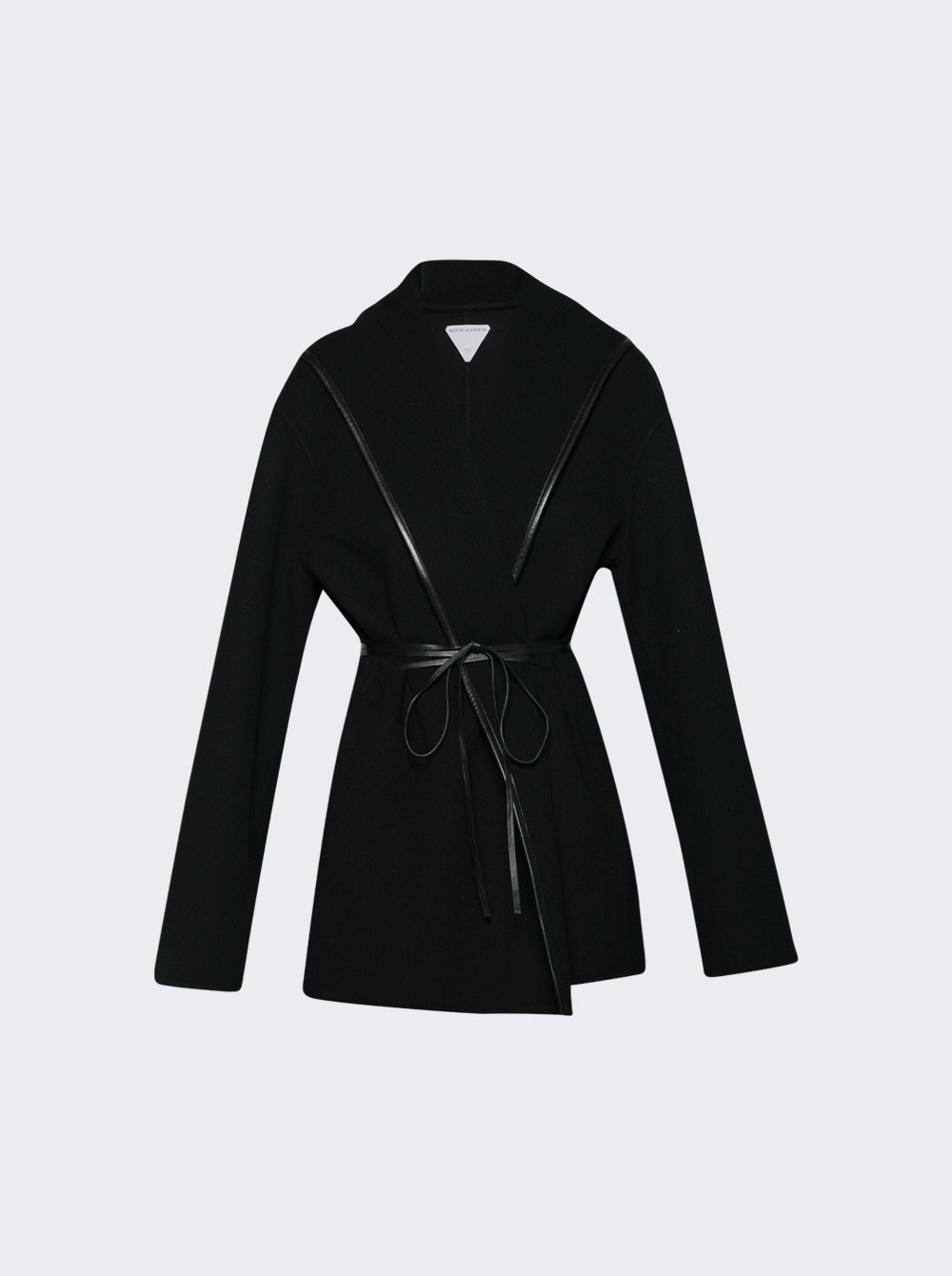 Double Wool Cashmere Short Coat Black - 1