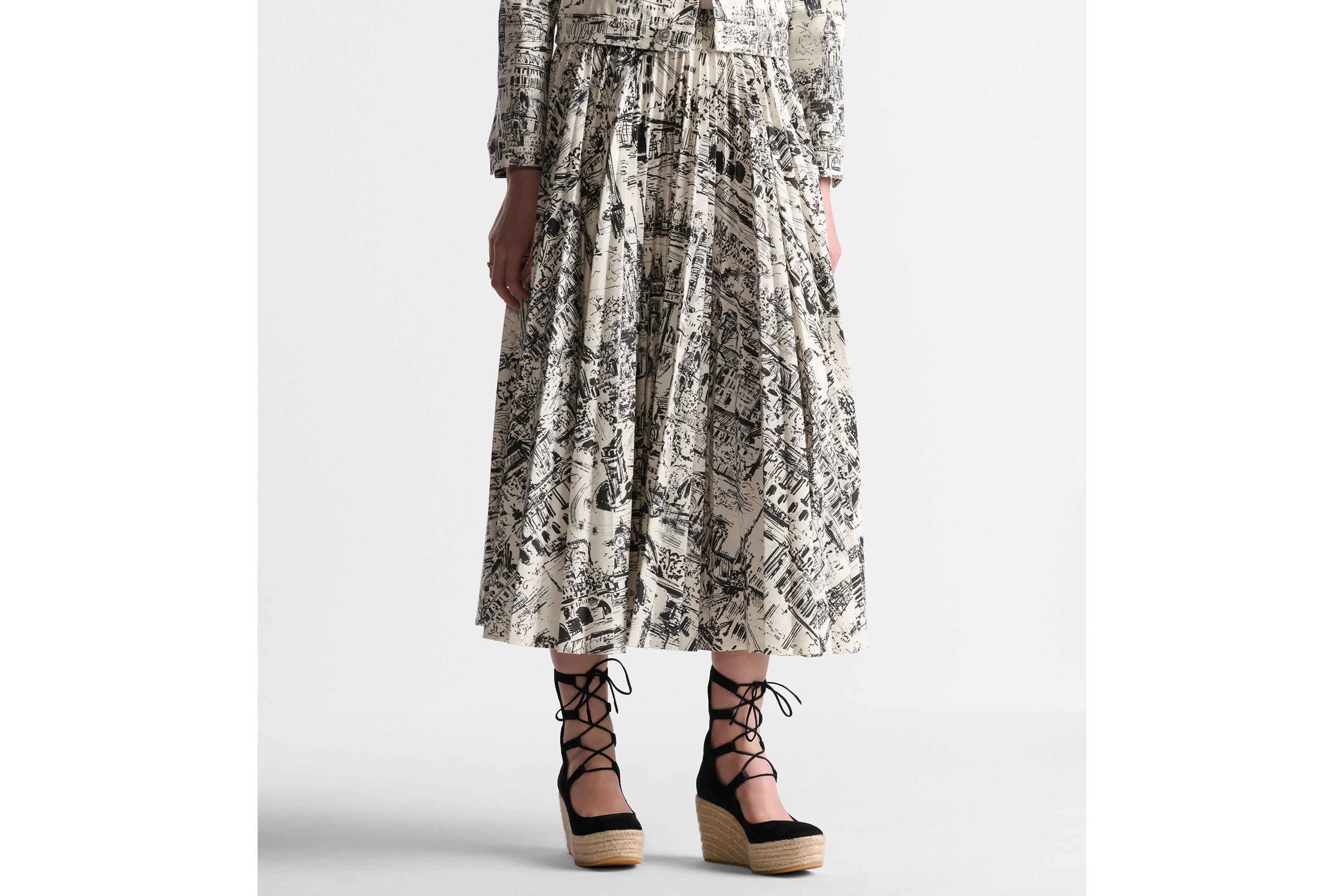 Pleated Mid-Length Skirt - 3