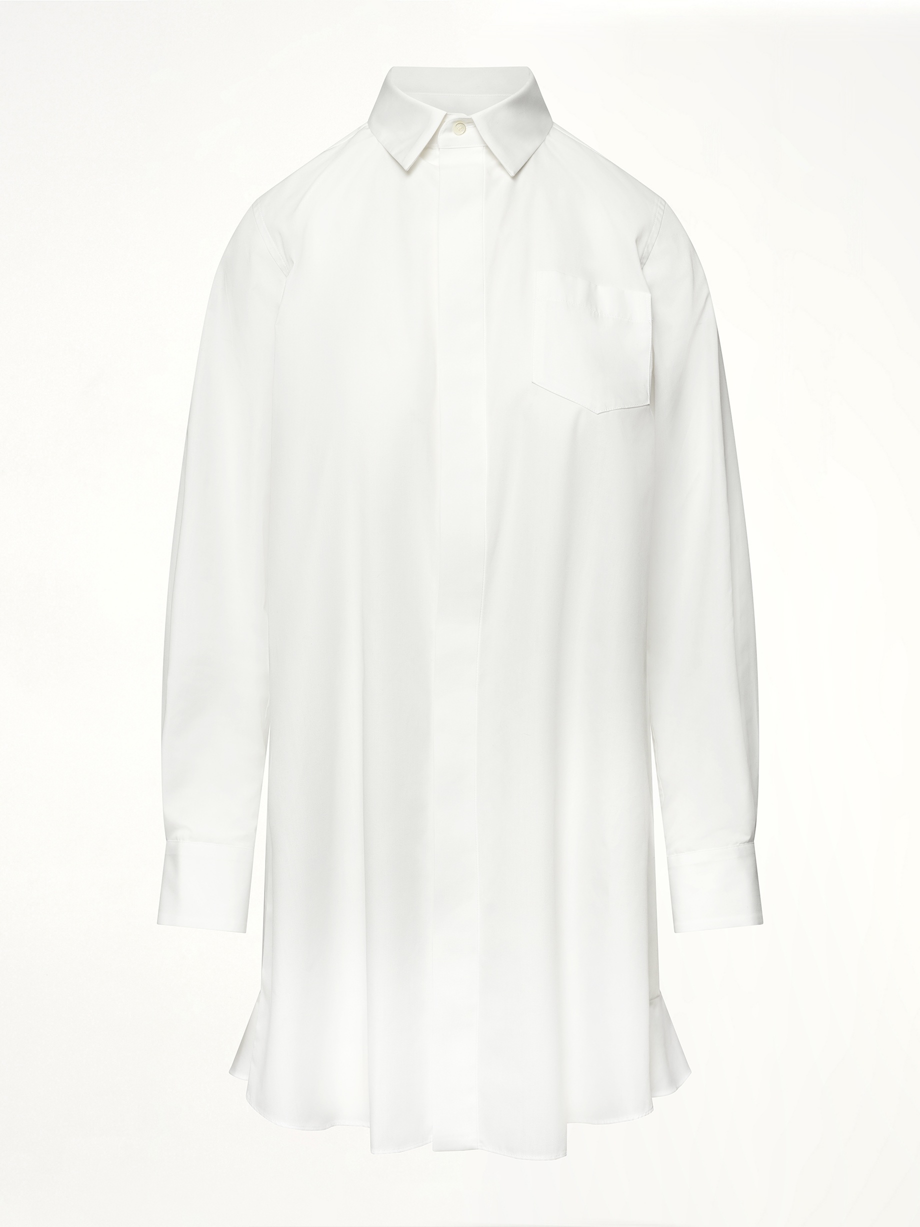 Frill Poplin Dress in Off White - 2
