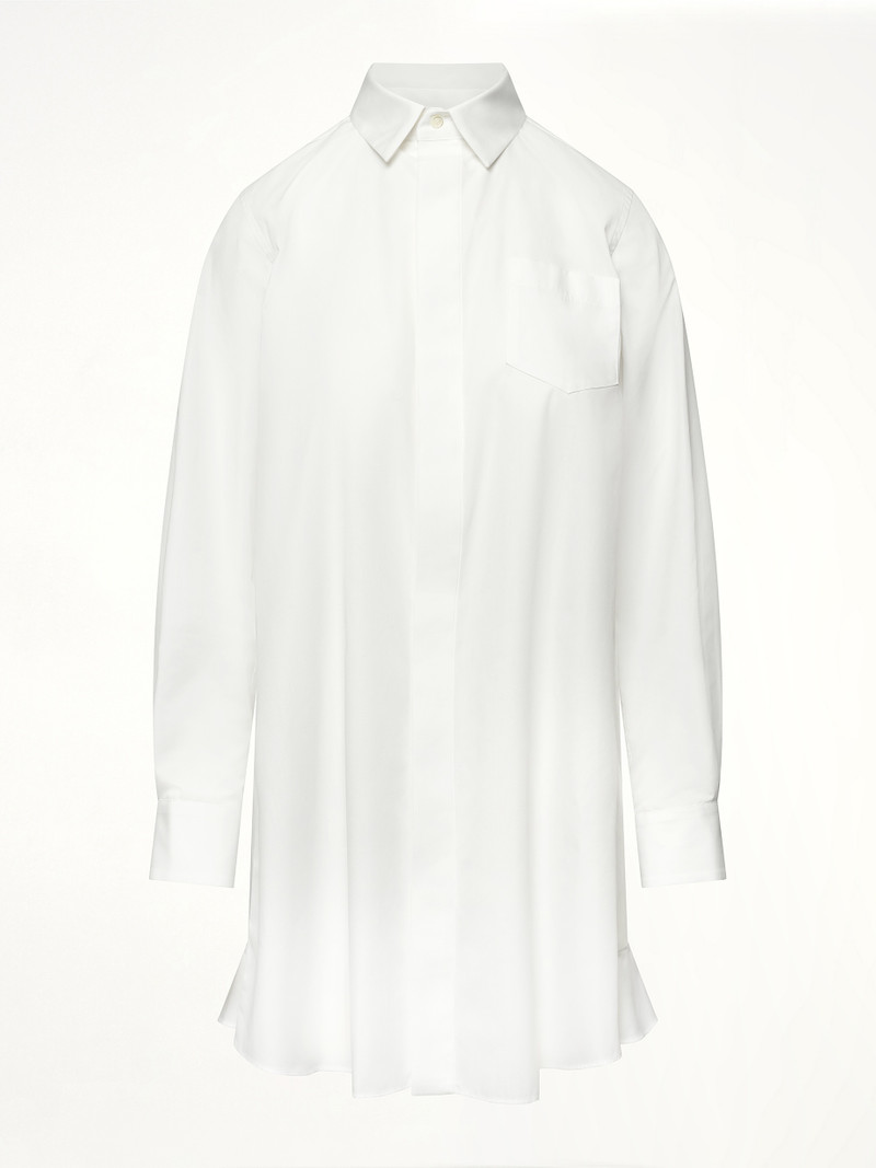 sacai Frill Poplin Dress in Off White outlook