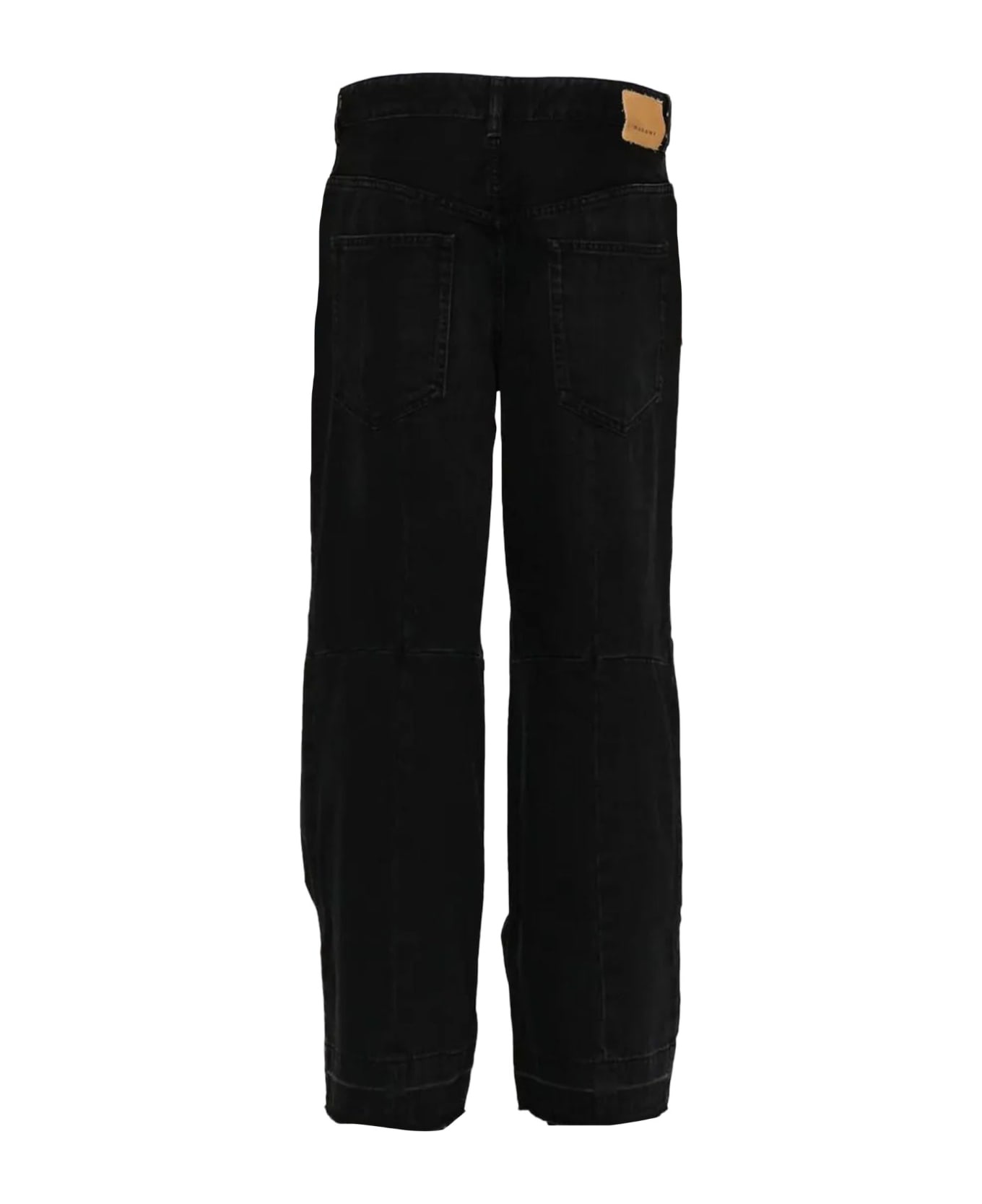 Black Cotton Blend Trousers - 2