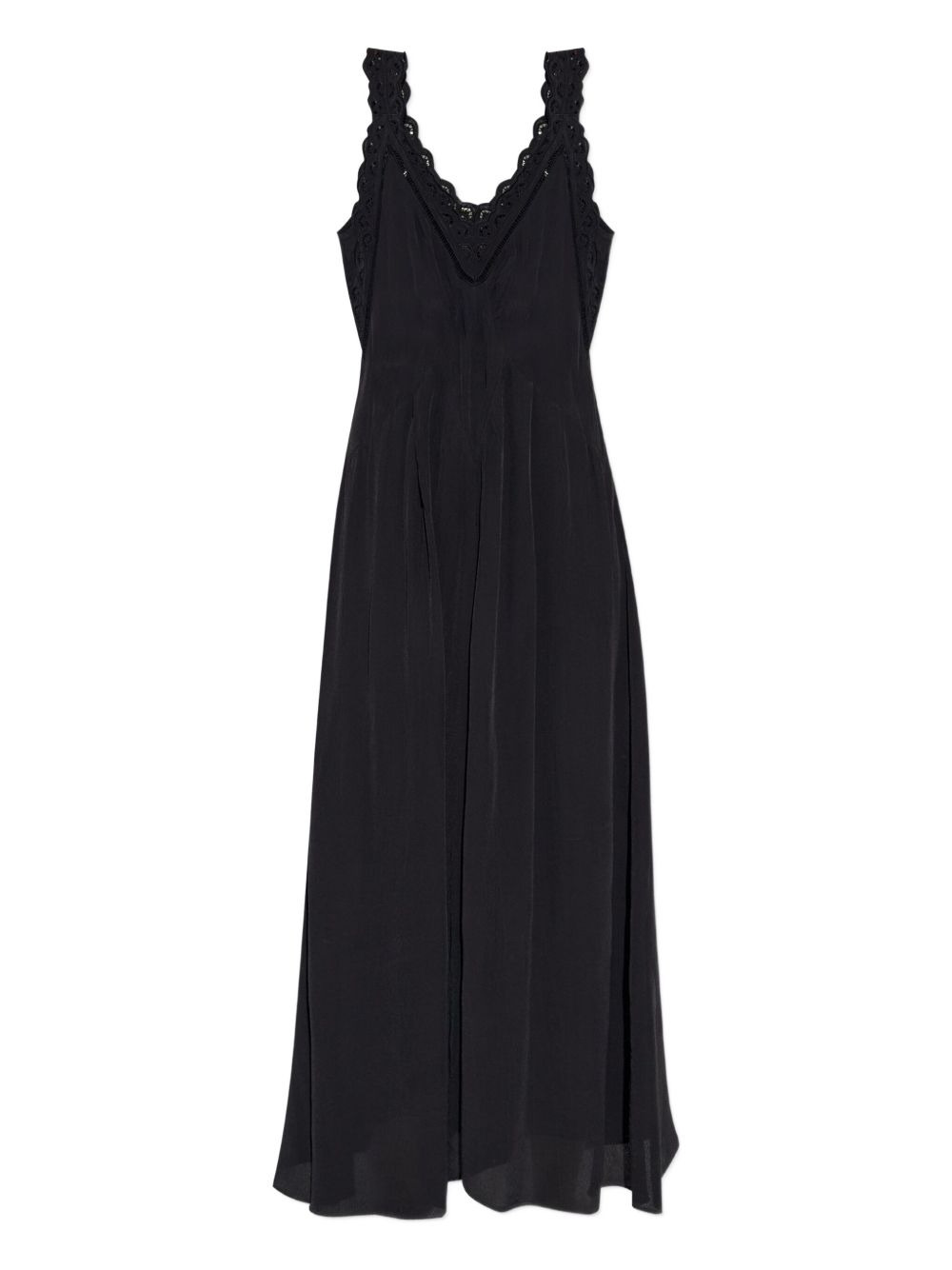 lace-insert pleated dress - 5