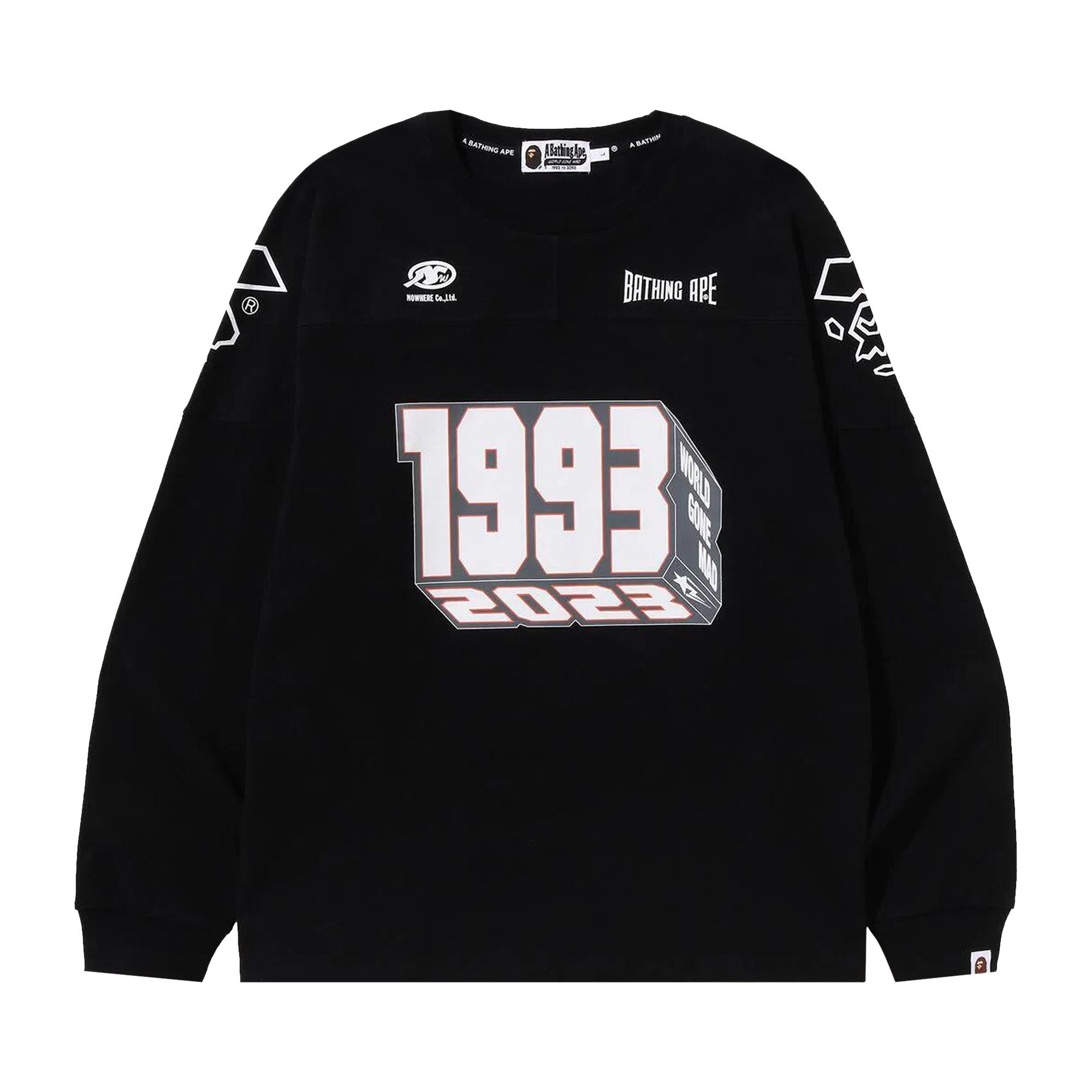 BAPE Football Relaxed Fit Long-Sleeve Tee 'Black' - 1