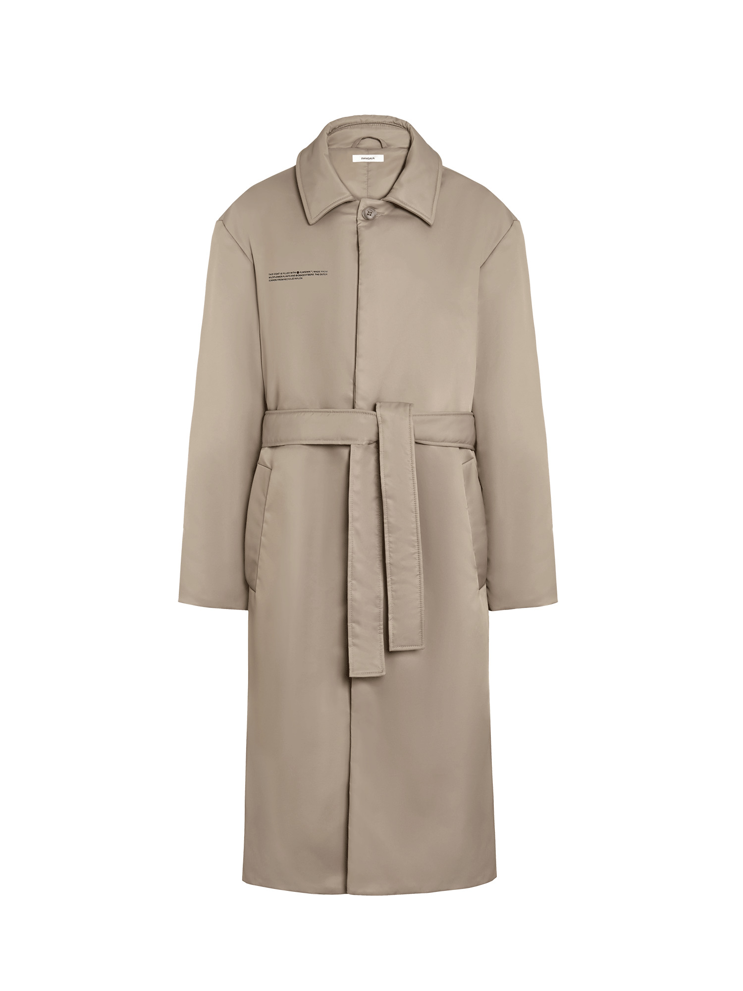 Womens Flower-Warmth Trench Coat - Taupe - 2