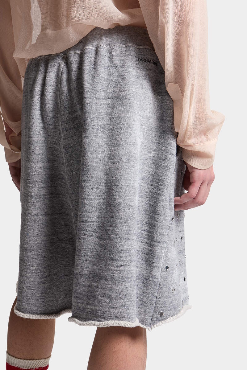 UNBRUSHED MELANGE FLEECE SHORT PANTS - 7