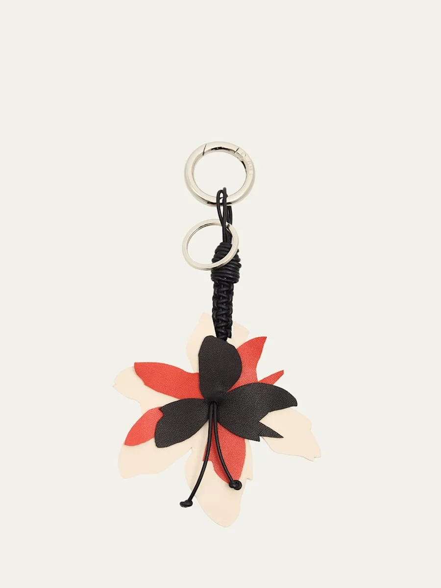Leather Flower Bag Charm - 1