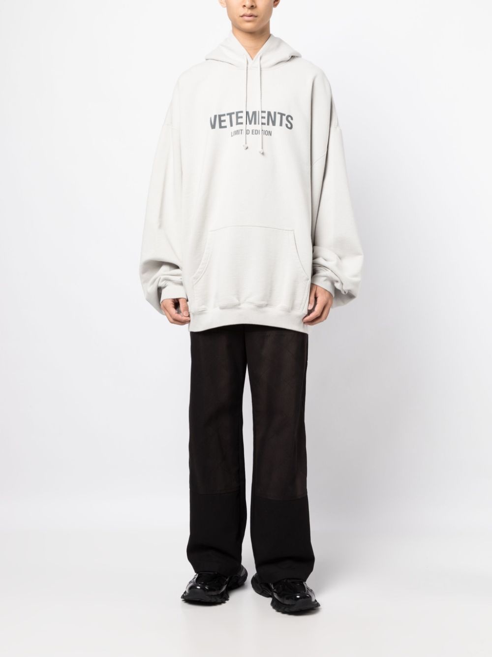 logo-print drawstring hoodie - 2